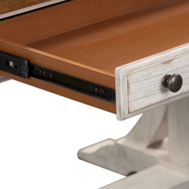 Farmhouse Reimagined Antique White with Chestnut Writing Desk