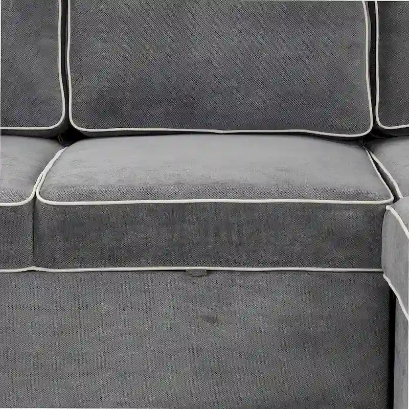 L-Shaped Reversible Chaise Sectional Sofa Pull Out Sofa Bed