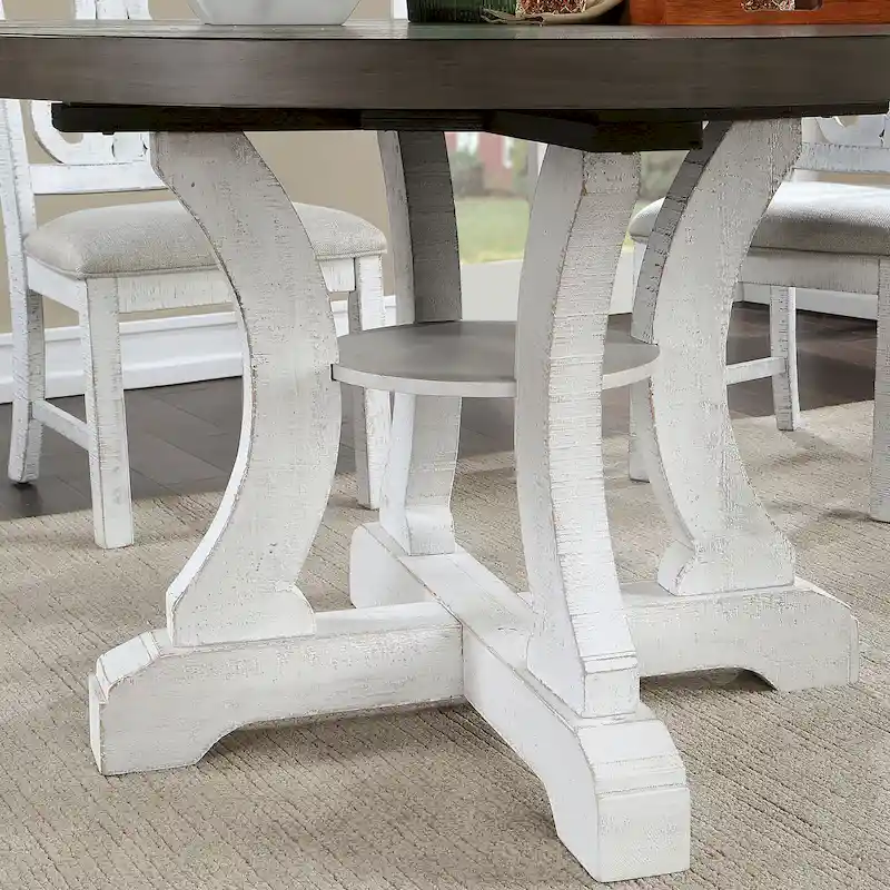 Furniture of America Sylmer Farmhouse 54-inch Wood Round Dining Table