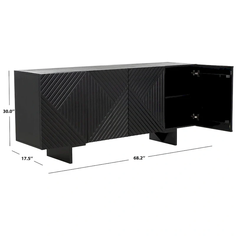 Hewitt 4-Drawer Acacia Wood Sideboard - 68W x 18D x 30H