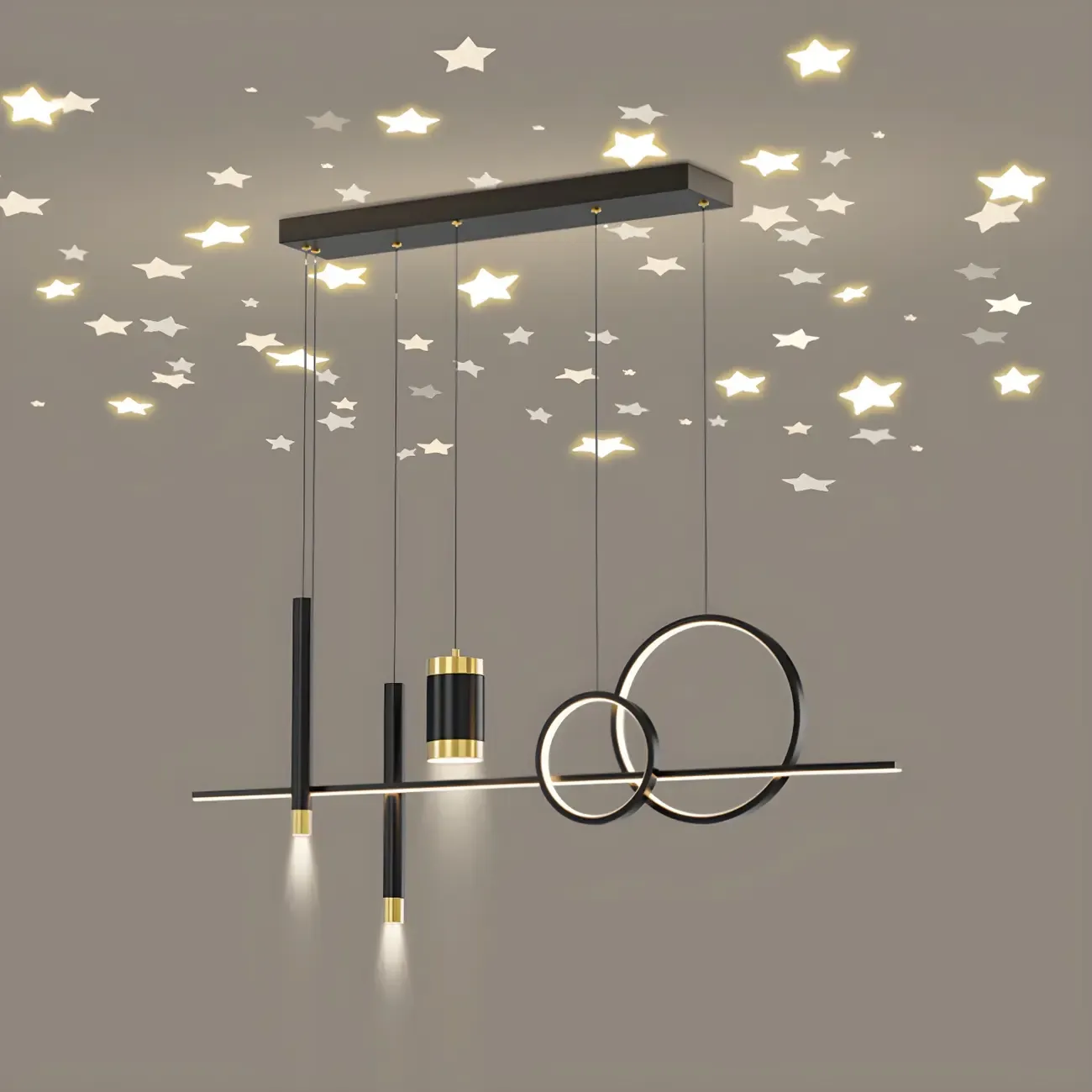 Trendy Modern Metal Cylinder Multi-Light Pendant