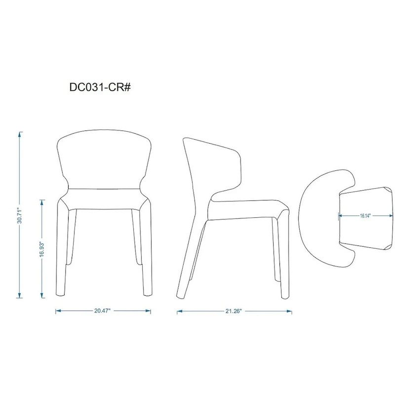 Conrad Cream Faux Leather Dining Chair