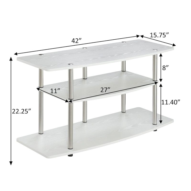Convenience Concepts Designs2Go No Tools 3 Tier Wide TV Stand