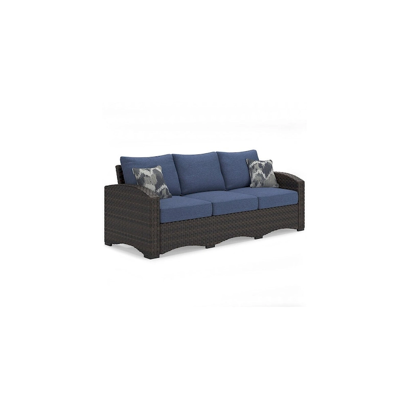 Signature Design by Ashley Windglow Blue/Brown Outdoor Sofa with Cushion - 80.38