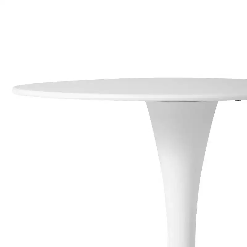 WestinTrends Playa 3-Piece Round Metal Bistro Dining Table Set And Stackable Resin Patio Dining Arm Chairs