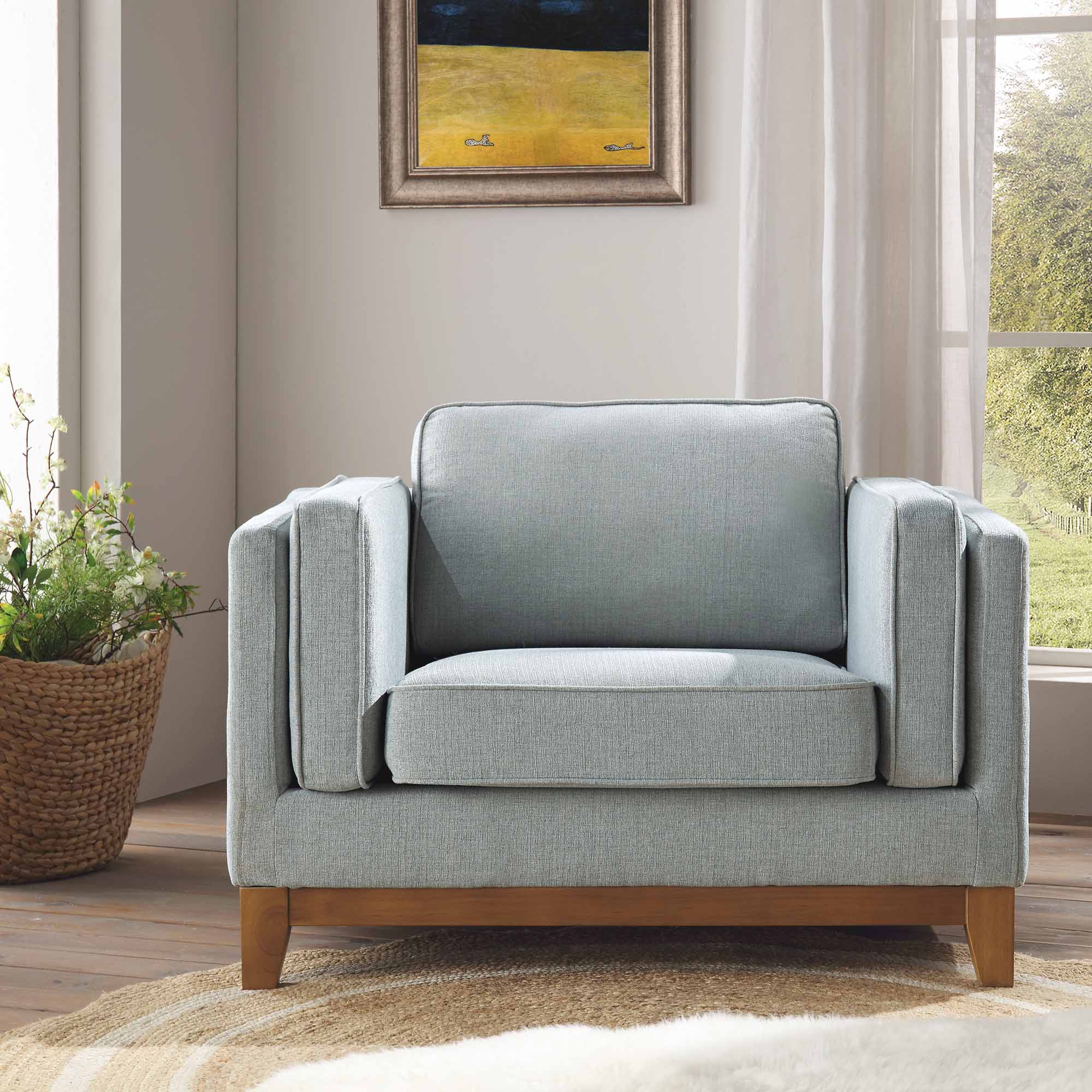 Sage Fabric Sofa, 1-Seater