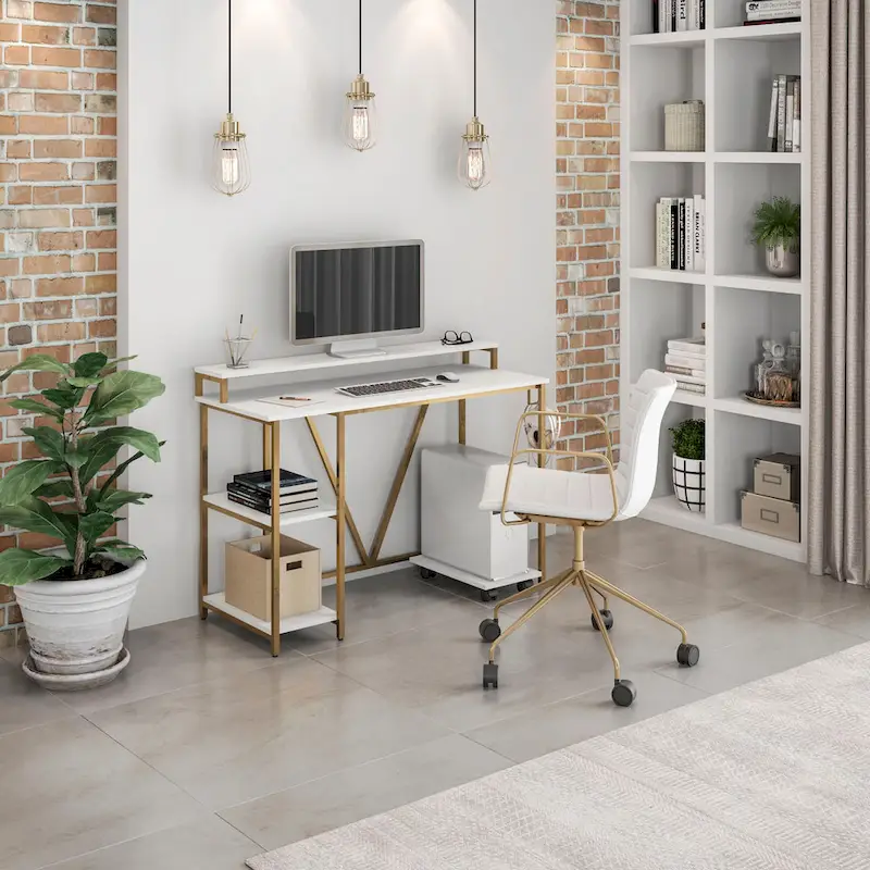 Industrial Writing Desk, Gold