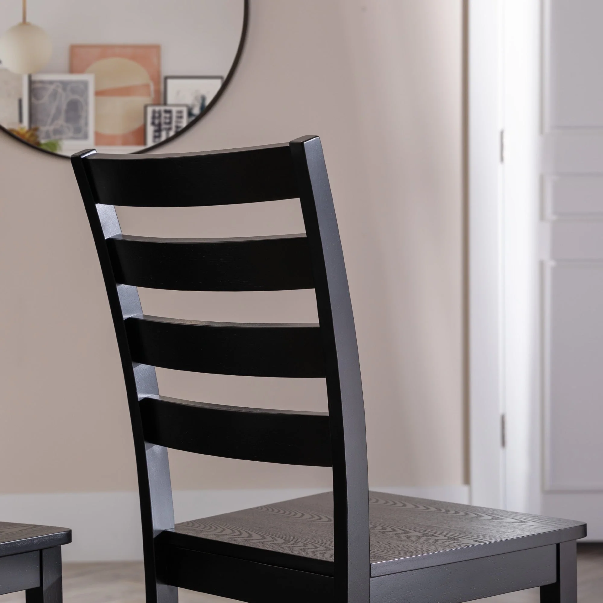 Wood Ladder Back Dining Chairs - 2 Pack