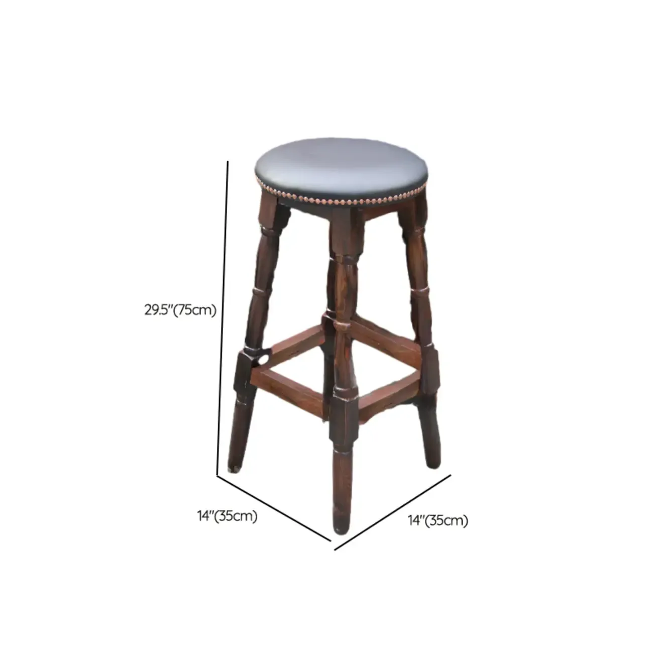 Bar Height Swivel Scandinavian Leather Bar Stools