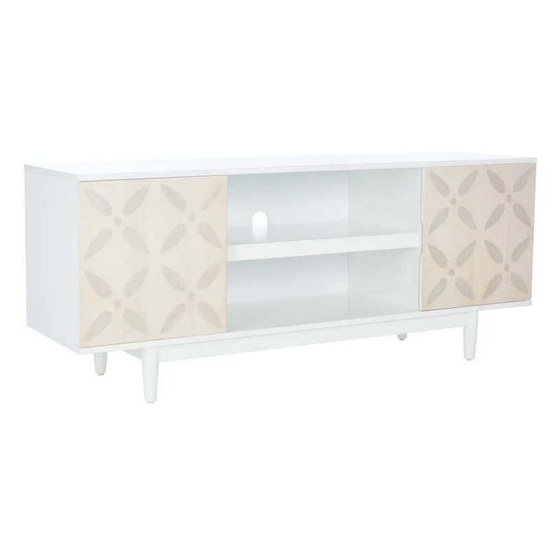 SAFAVIEH Krysta 3 Shelf Patterned Media Stand - 54 W x 15 D x 22 H - 54Wx15Dx22H