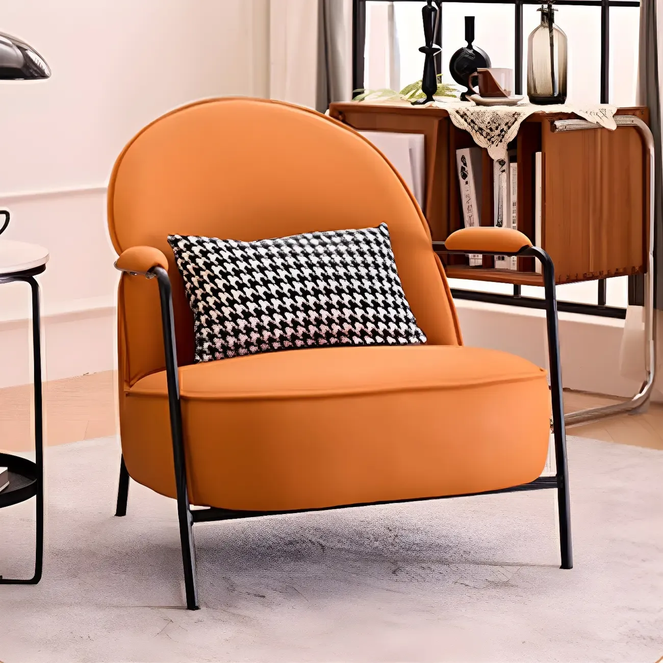 Modern Leather Arm Chair, Water-Resistant, Anti-Scratch