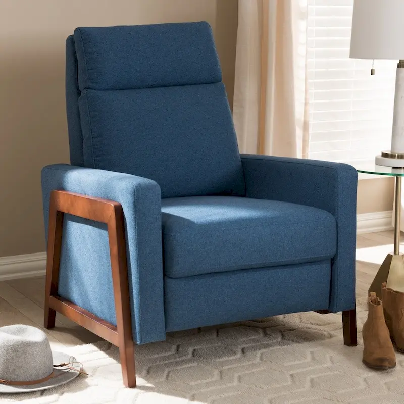 Mid-century Fabric Recliner by Baxton Studio