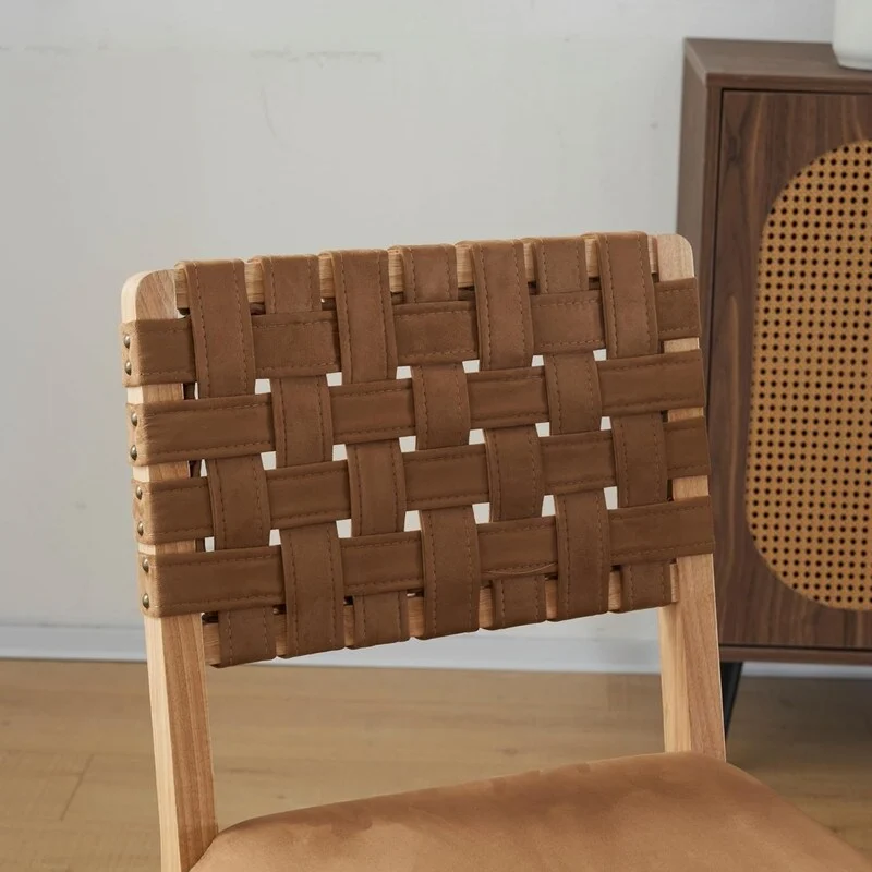 Mid Century Modern Wooden Dining Chairs Set of 2