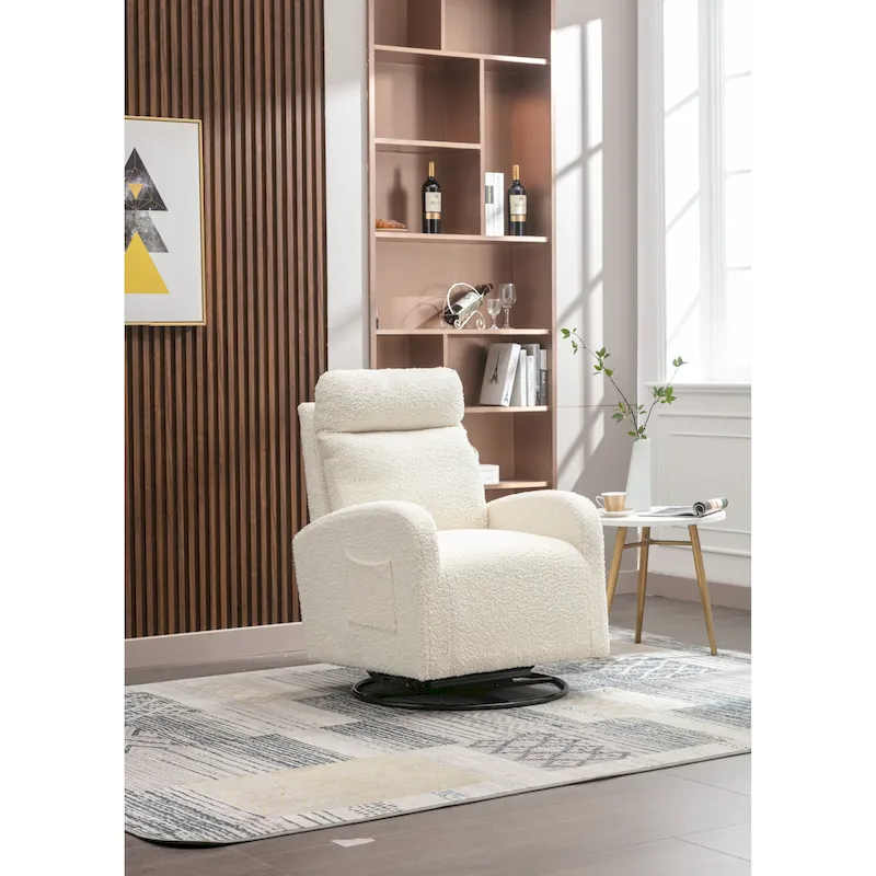 Upholstered Swivel Glider Rocking Chair