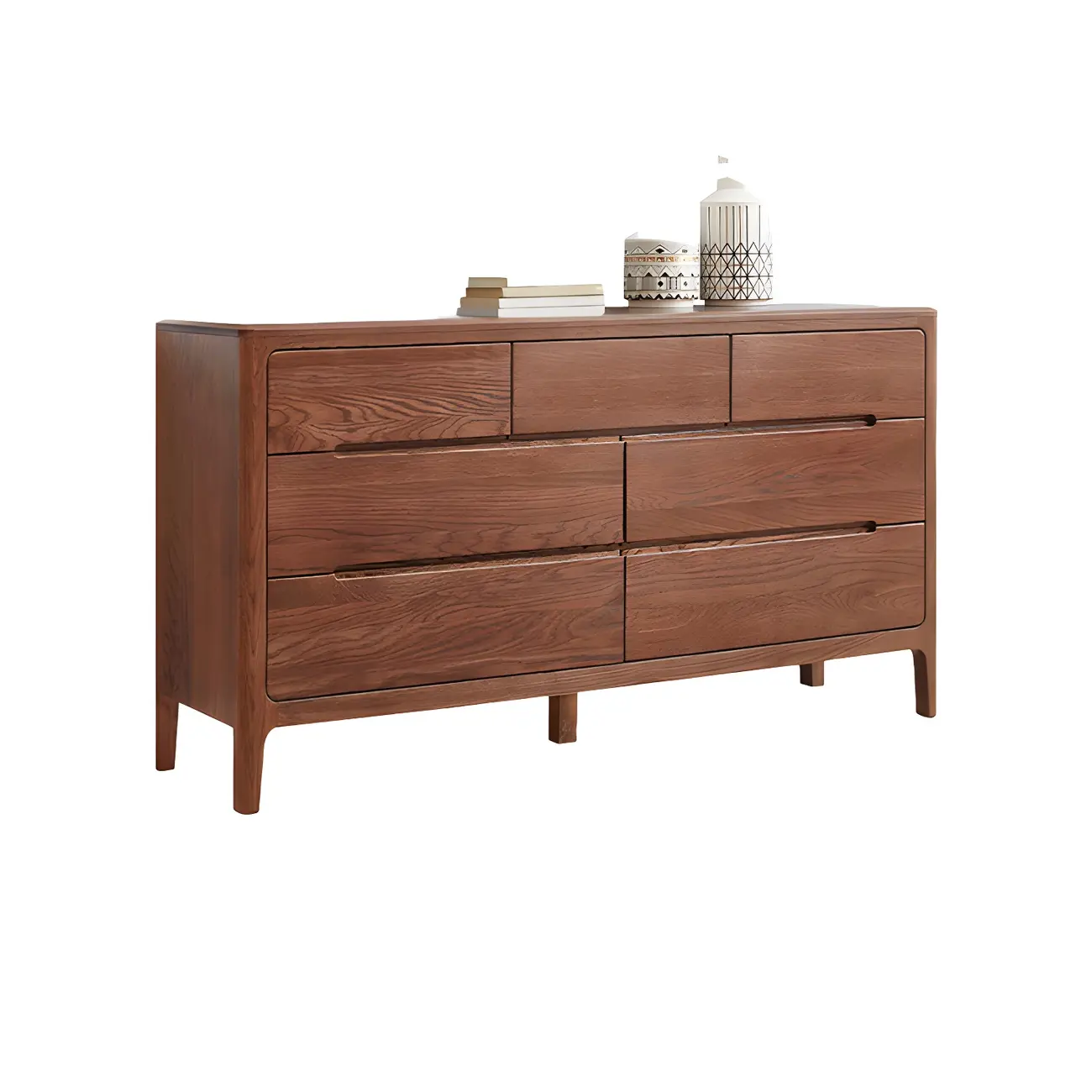 Traditional Natural Solid Wooden Double Dressers with Drawers