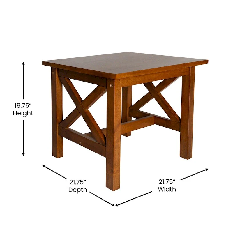Solid Wood Traditional Farmhouse End Table