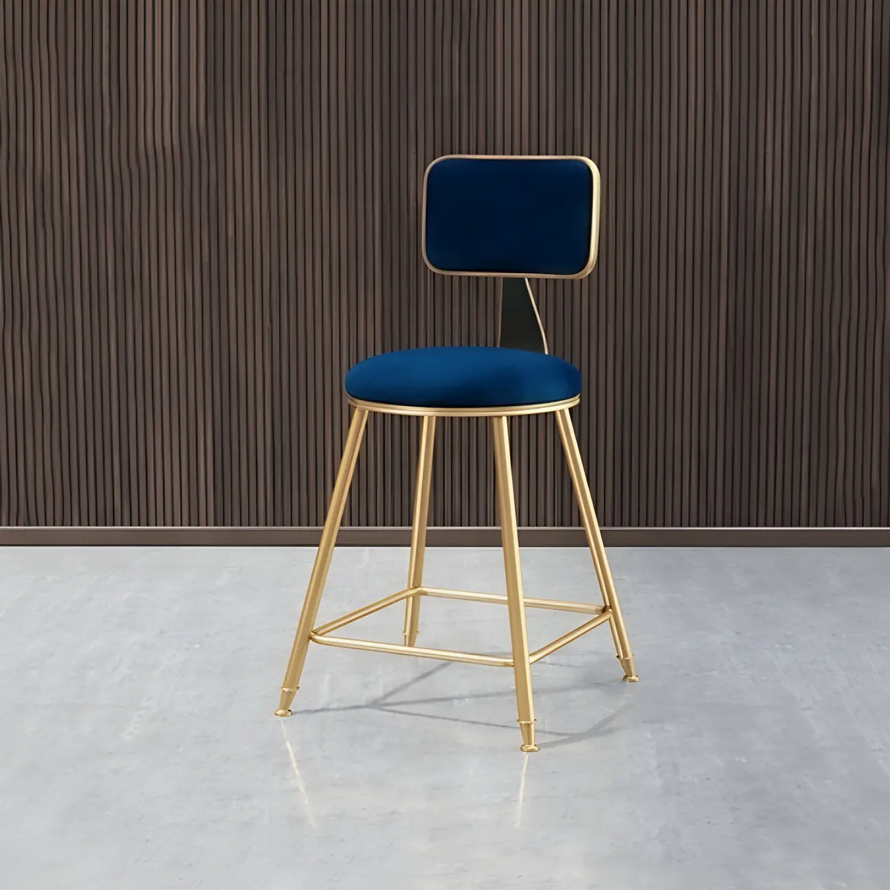 Round Velvet Upholstered Counter Bar Stools