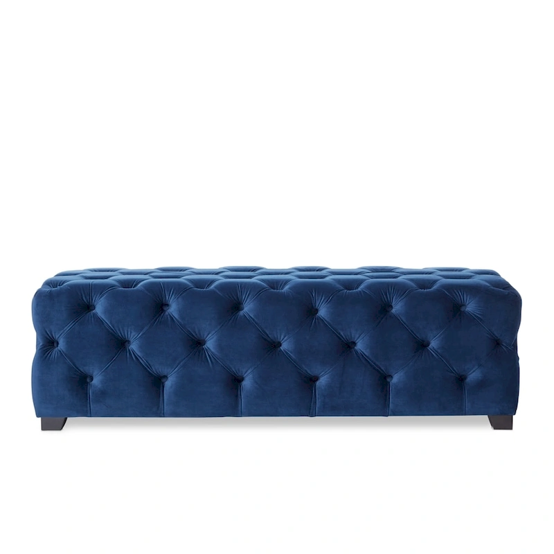 Piper Glam Tufted Velvet Ottoman Bench by Christopher Knight Home