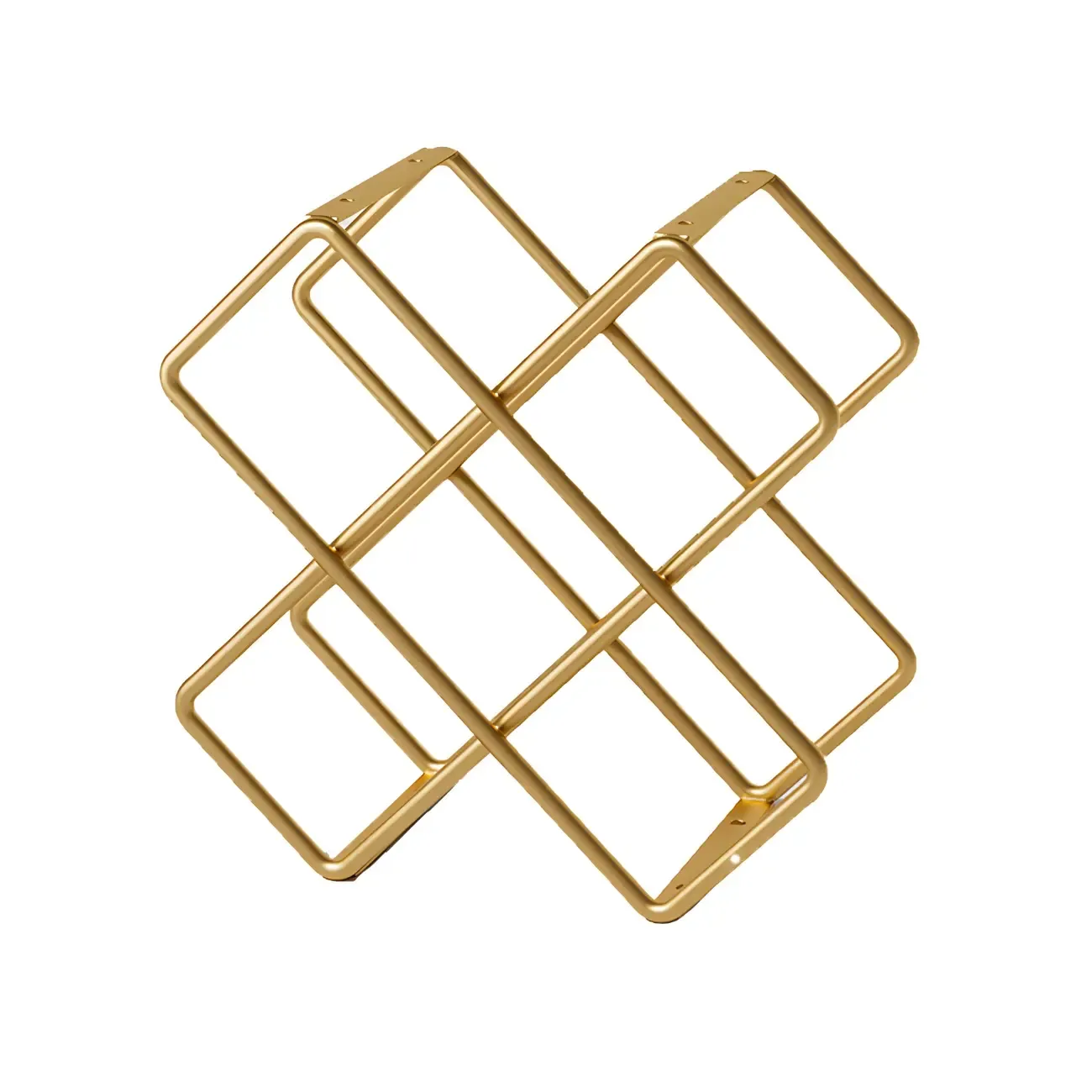 Tabletop Gold Metal Stackable Wine Bottle Rack