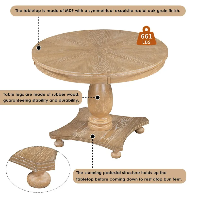 Lak Retro 5-Piece Dining Sets with Upholstered Chairs by GDFStudio