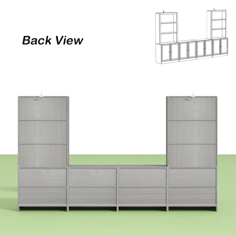 Home Media Center Sleek Design with Ample Shelving and Glass Accents