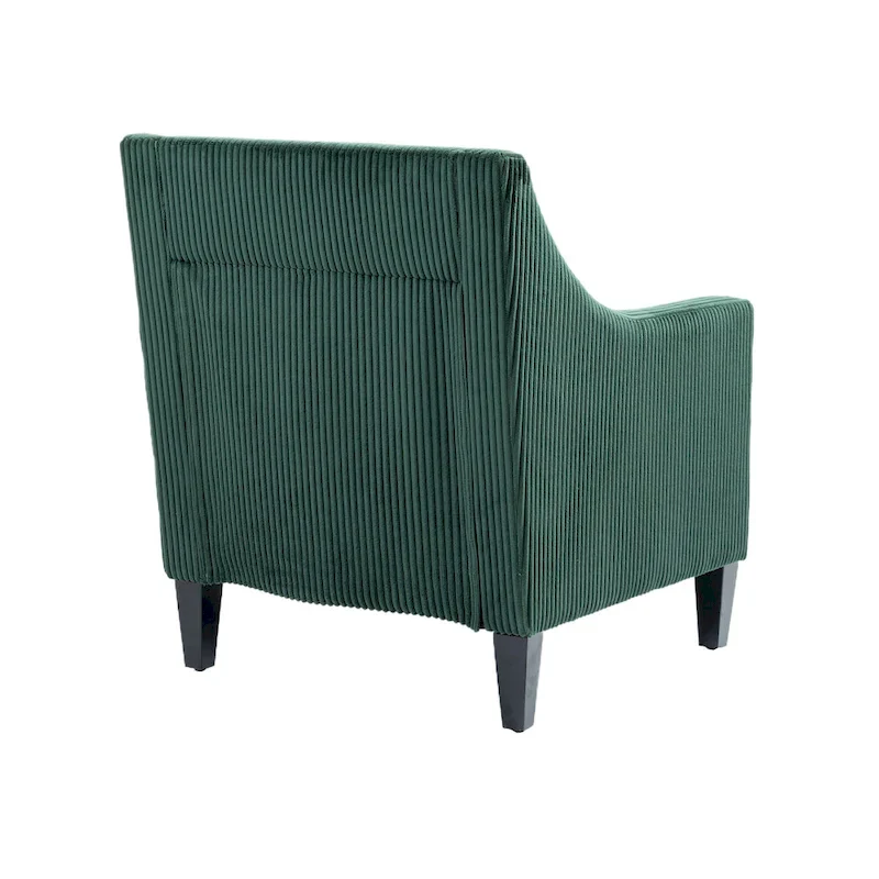 Emerald 26.77 Upholstered Arm Chair with Scooped Arms and Rubber Wood Legs