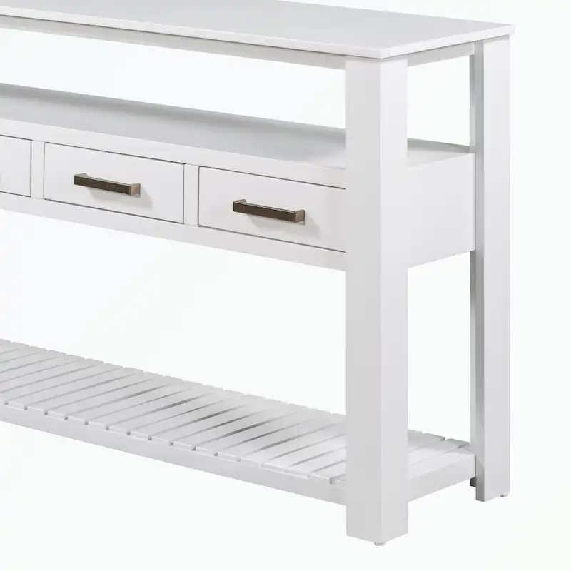 Console Table with 4 Drawers and 2 Shelves