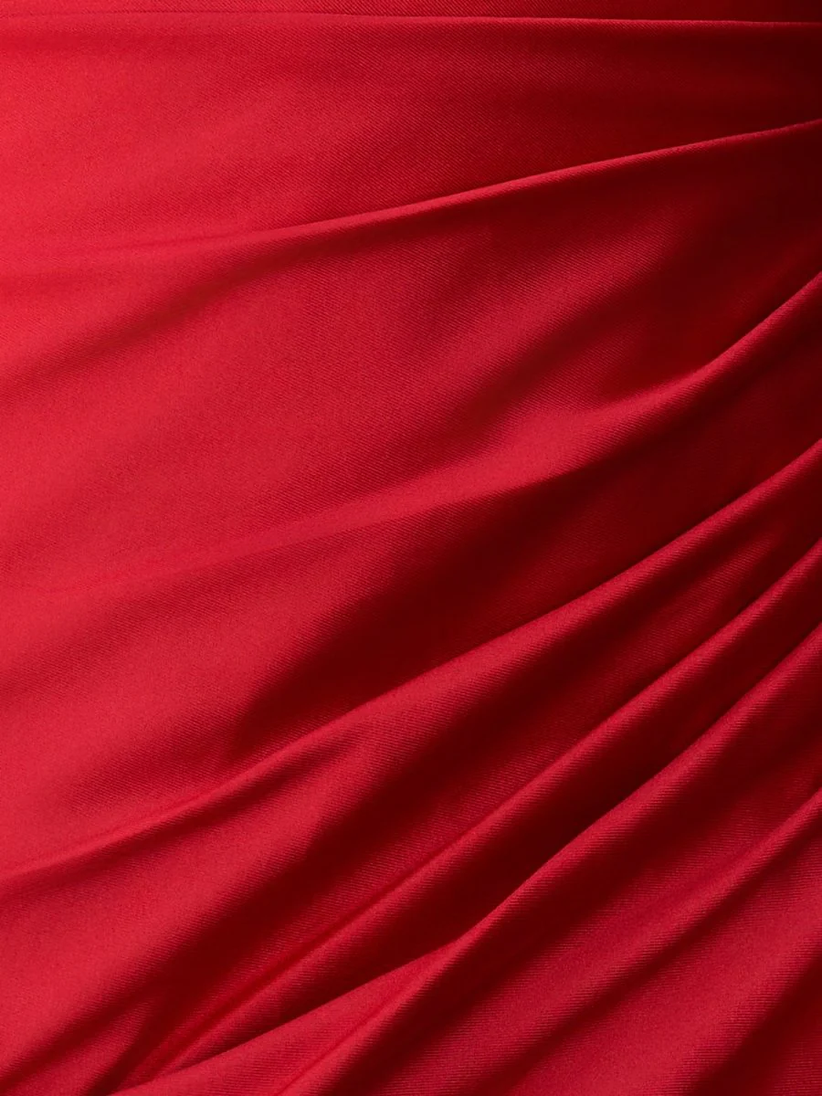 Sheath Deep V Neck Pleated Satin Mini Party Dresses