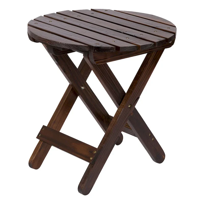 Remedy 19 Assembled Cedar Wood Round Collapsible Folding Table