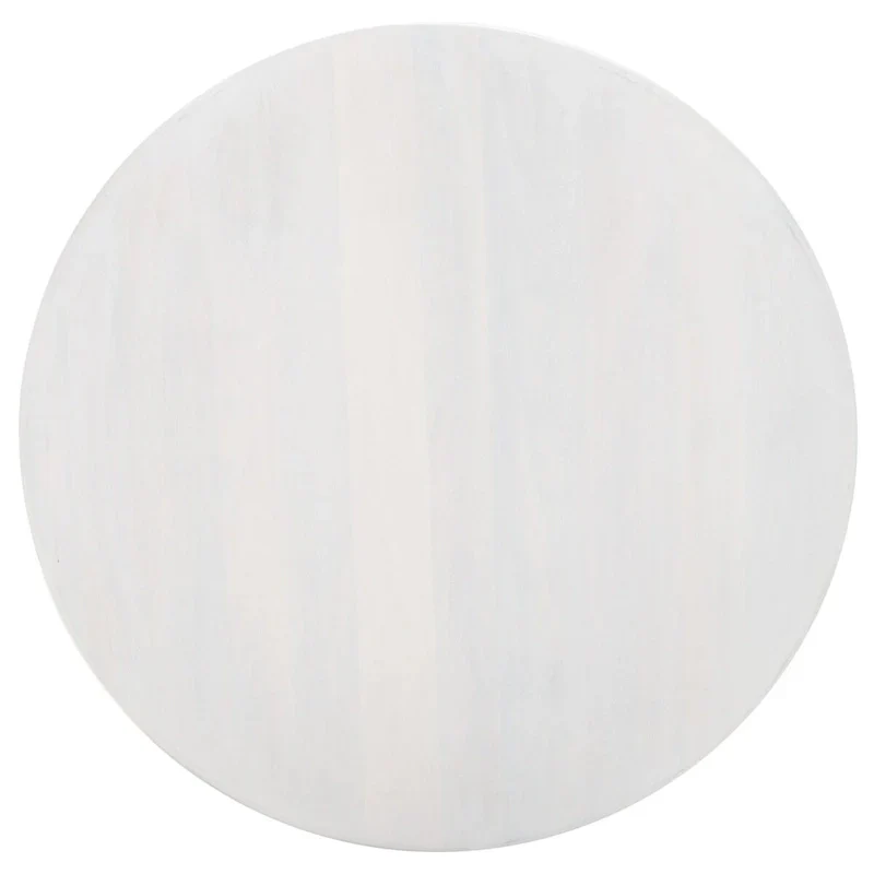 Round Mango Wood Coffee Table with Lattice Base