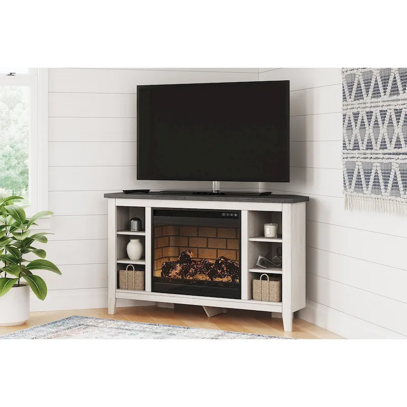 Signature Design by Ashley Arlenbry 48 Corner TV Stand with Electric Fireplace - 48W x 15.75D x 28.5H