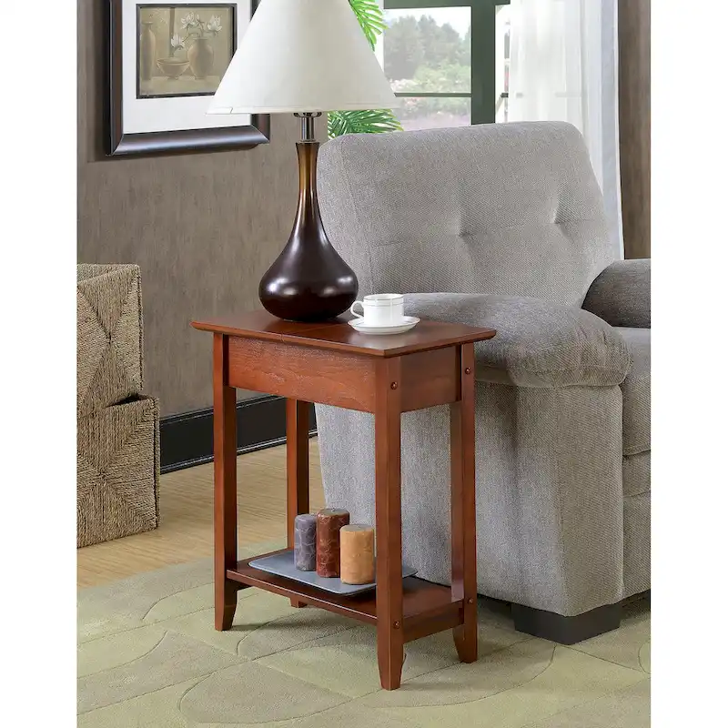 Flip Top End Table with Shelf