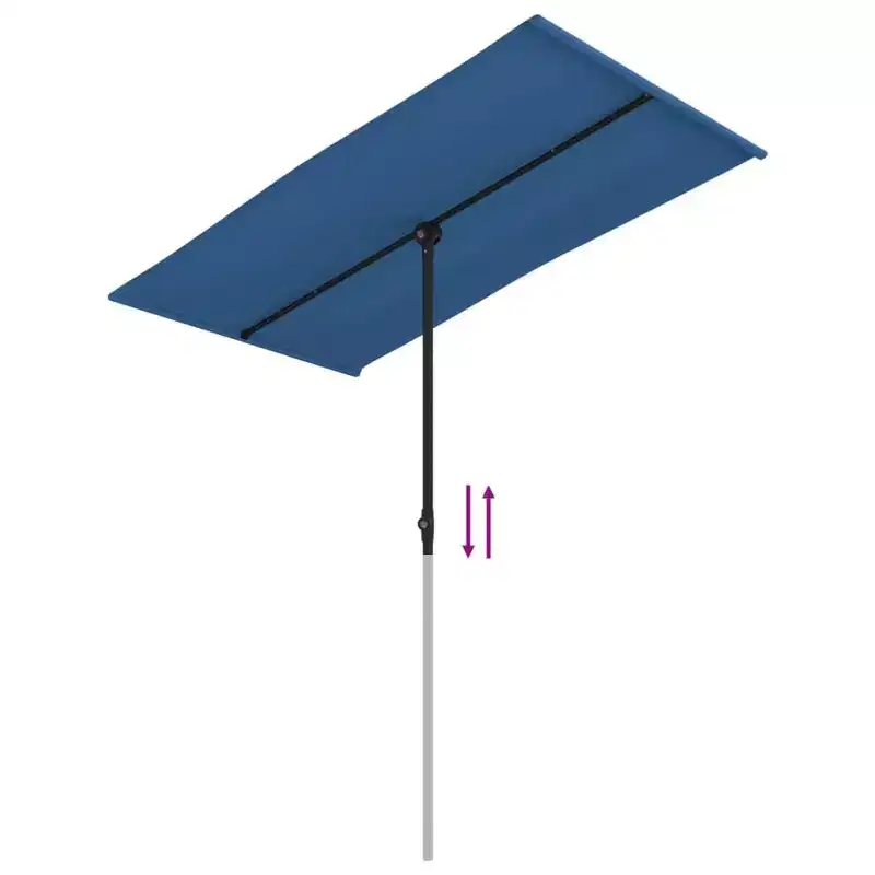 vidaXL Garden Parasol Azure blue 100% polyester, aluminum Large