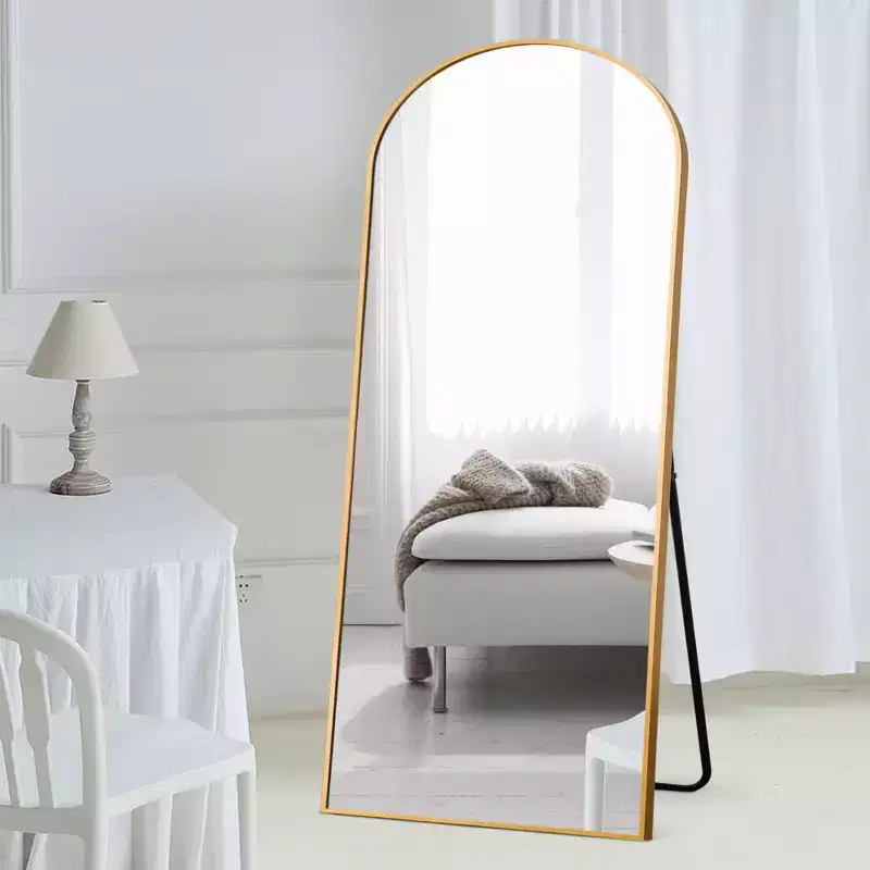 Dovelina Modern Metal Frame Full Length Mirror Arch Floor Standing Mirror Large Wall Mirror leaning mirror