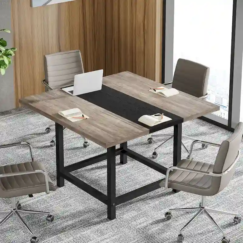 6.5 Ft Conference Room Table, Rectangle 78.74L X 39.2W X 29.52H Inches,2 Separate Piece - 78.74L X 39.2W X 29.52H