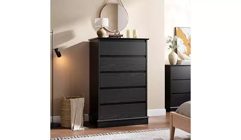 5 Drawer Dressers,Chest of Drawers with Deep Drawers,Large Double Dresser for Closet with Wide Top,Tall Wooden Dresser for Living Room, Bedroom