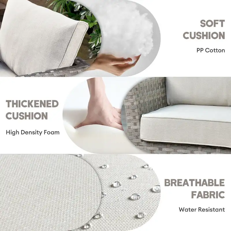 XIZZI 9-piece Patio Furniture Sectional Set with Swivel Rocking Chairs