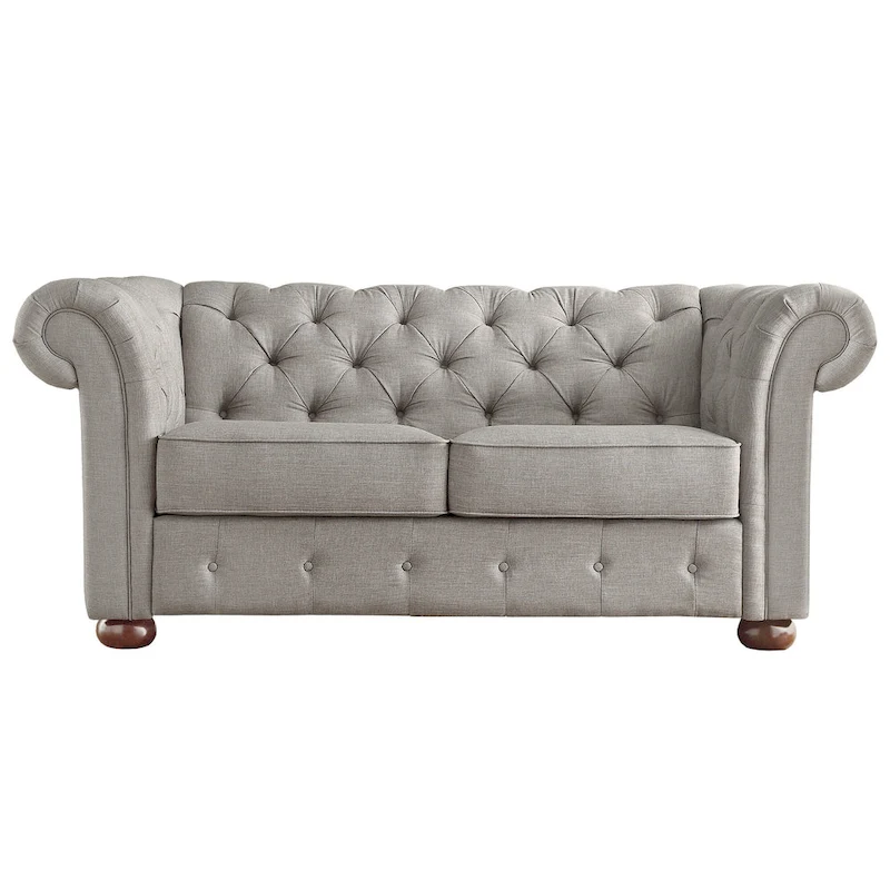 Knightsbridge Tufted Scroll Arm Chesterfield Loveseat by iNSPIRE Q Artisan