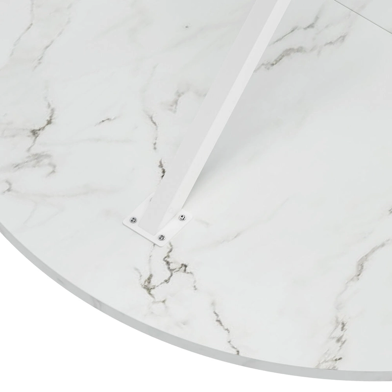 Modern Cross Leg Round Dining Table ,Two Piece Removable Top