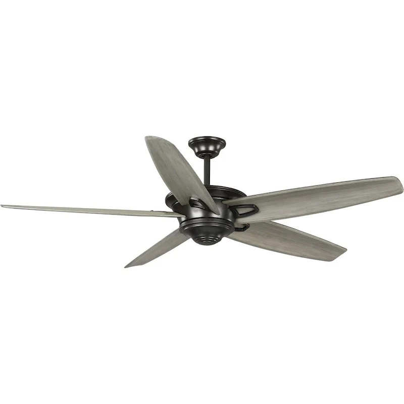 Caleb Collection 68-Inch 5-Blade Antique Bronze AC Motor Transitional Ceiling Fan - 68 in x 68 in x 18 in