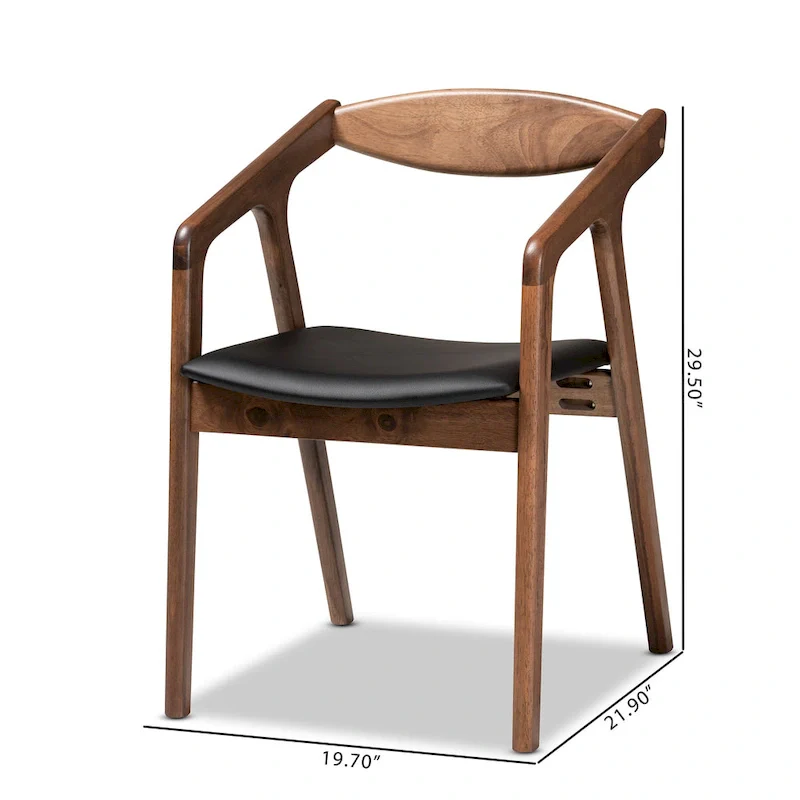 Harland Mid-Century Modern 2-Piece Dining Chair Set