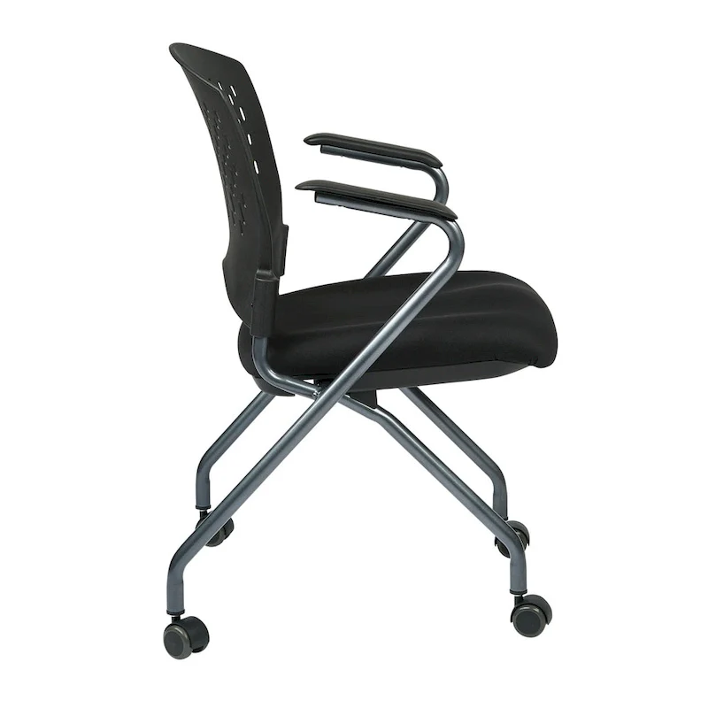 Black Folding Chair, Ventilated Back, Set of 2