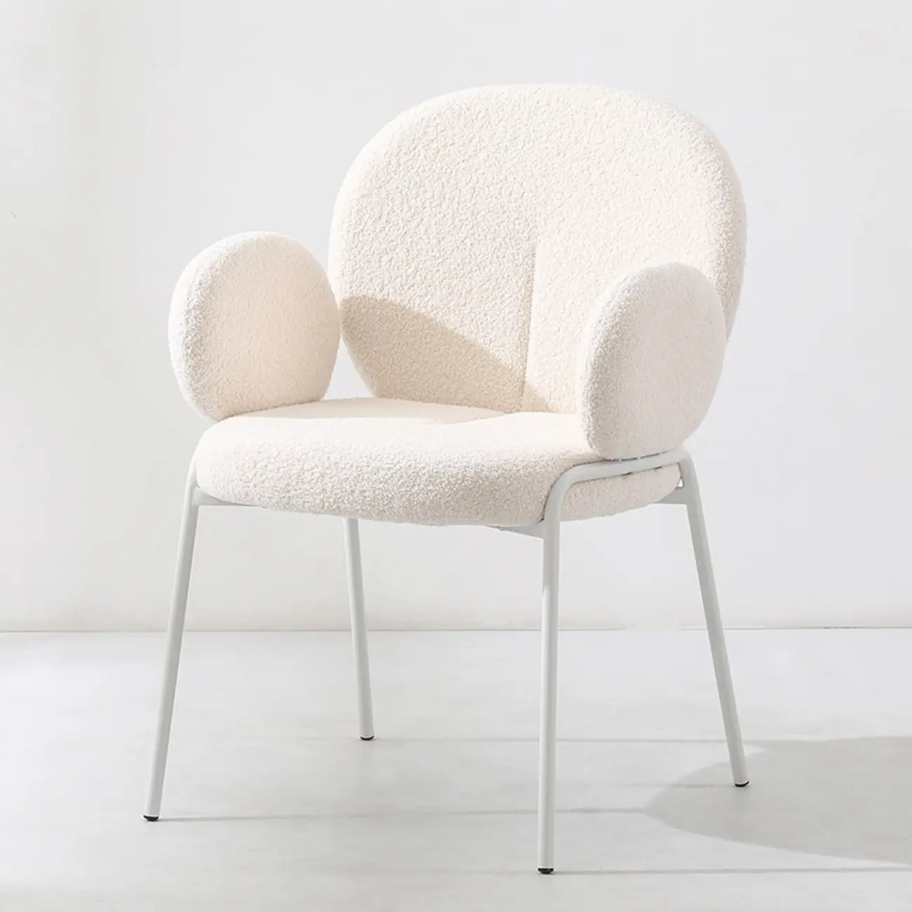 Modern Off-White Upholstered Full Back Dining Chair