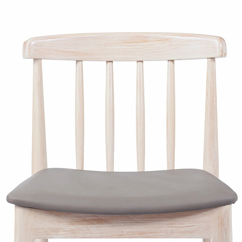 Commercial Solid Wood Dining Chair with Vinyl Padded Seat