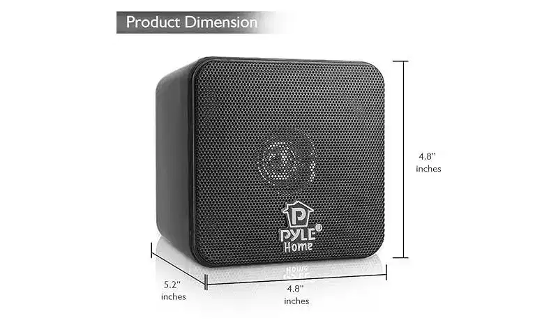 Pyle 4 Mini Cube Bookshelf Speakers, 200W Peak, 80Hz - 18kHz Frequency Response, Black (Pair)