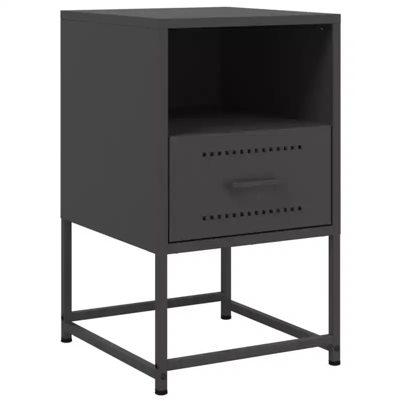vidaXL Bedside Cabinet Nightstand Side End Table Home Bedroom Furniture Steel