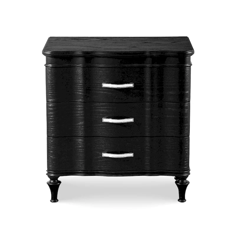 Solid Wood 3-Drawer Nightstand