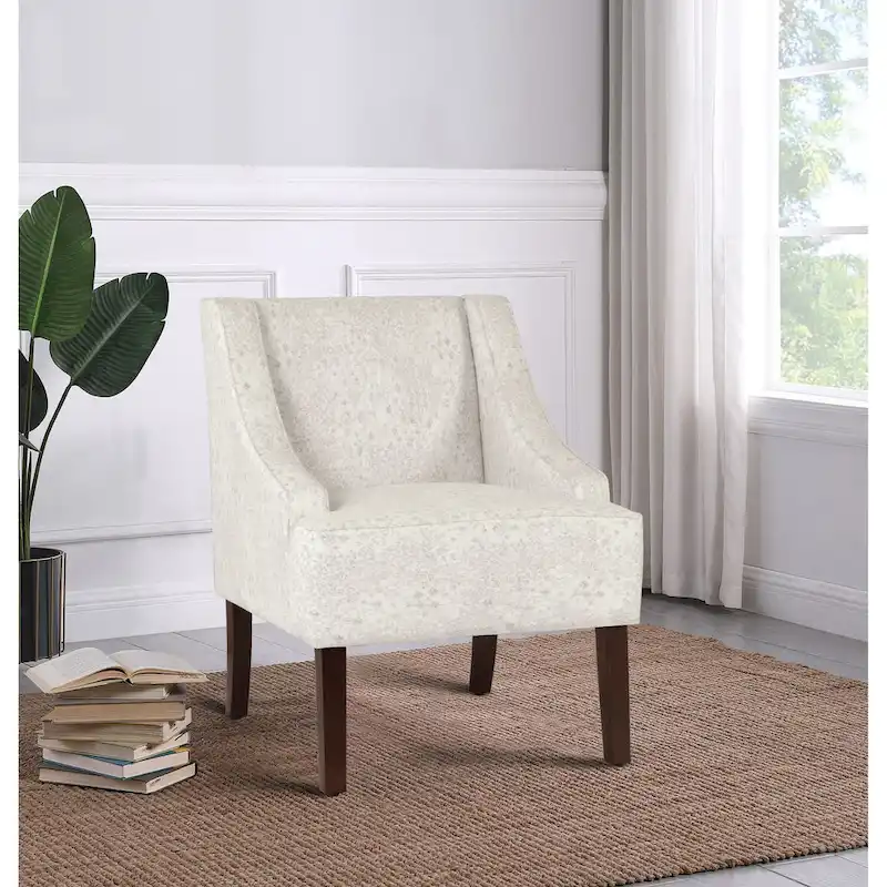 Cream/ Gray Vintage Stencil Accent Chair