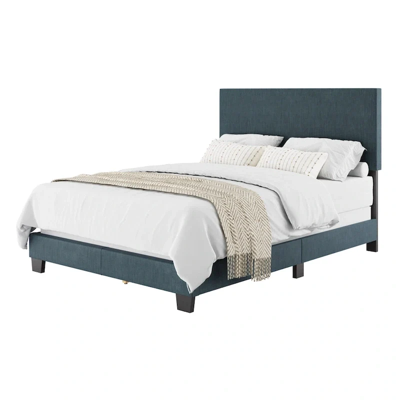 Full/Double Upholstered Bed Frame with Padded Headboard