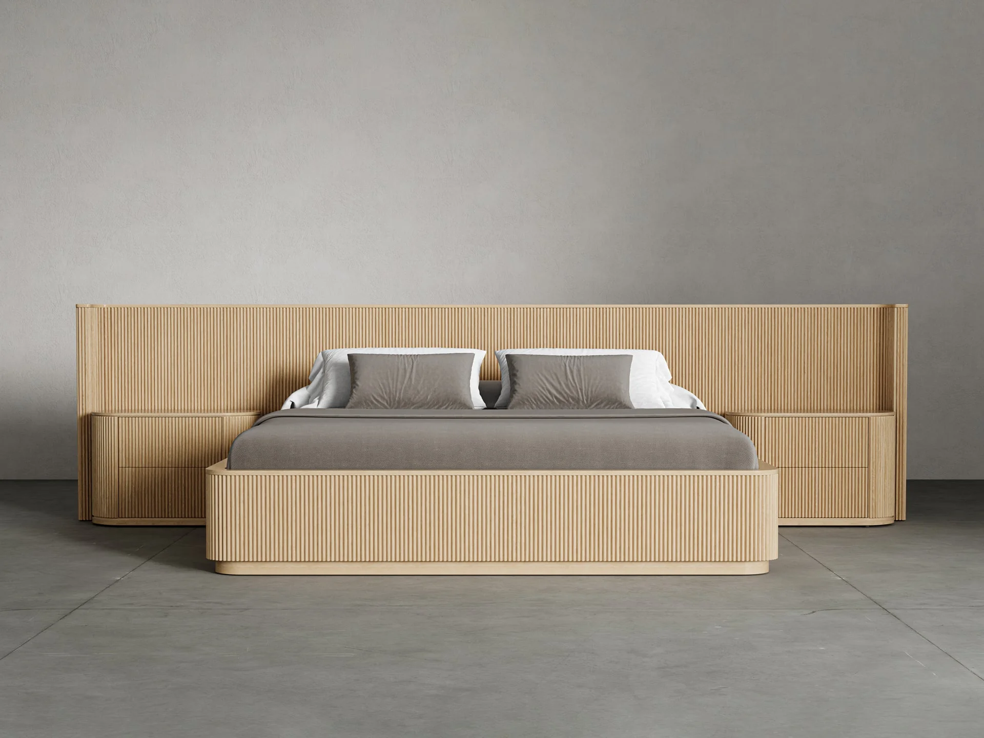 Surabaya Extended Bed with Nightstands